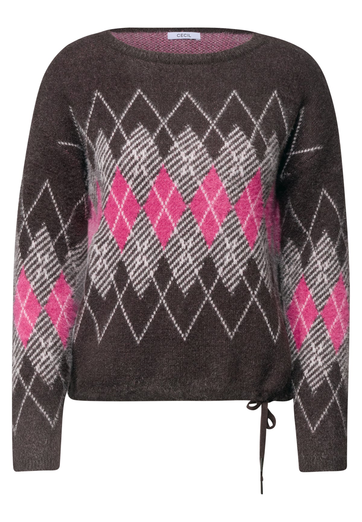 Federgarn Pullover mit Argyle-Muster
