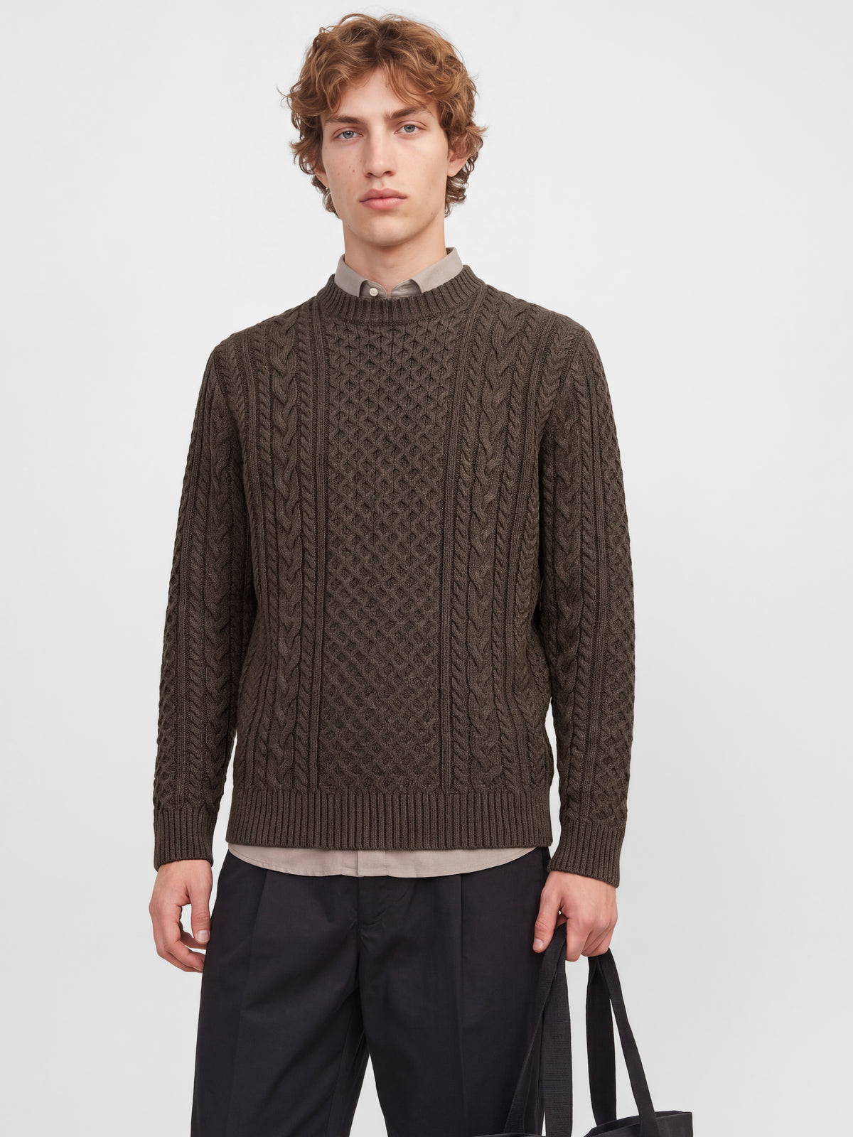 JPRBLUCALLUM CABLE KNIT CREW NECK