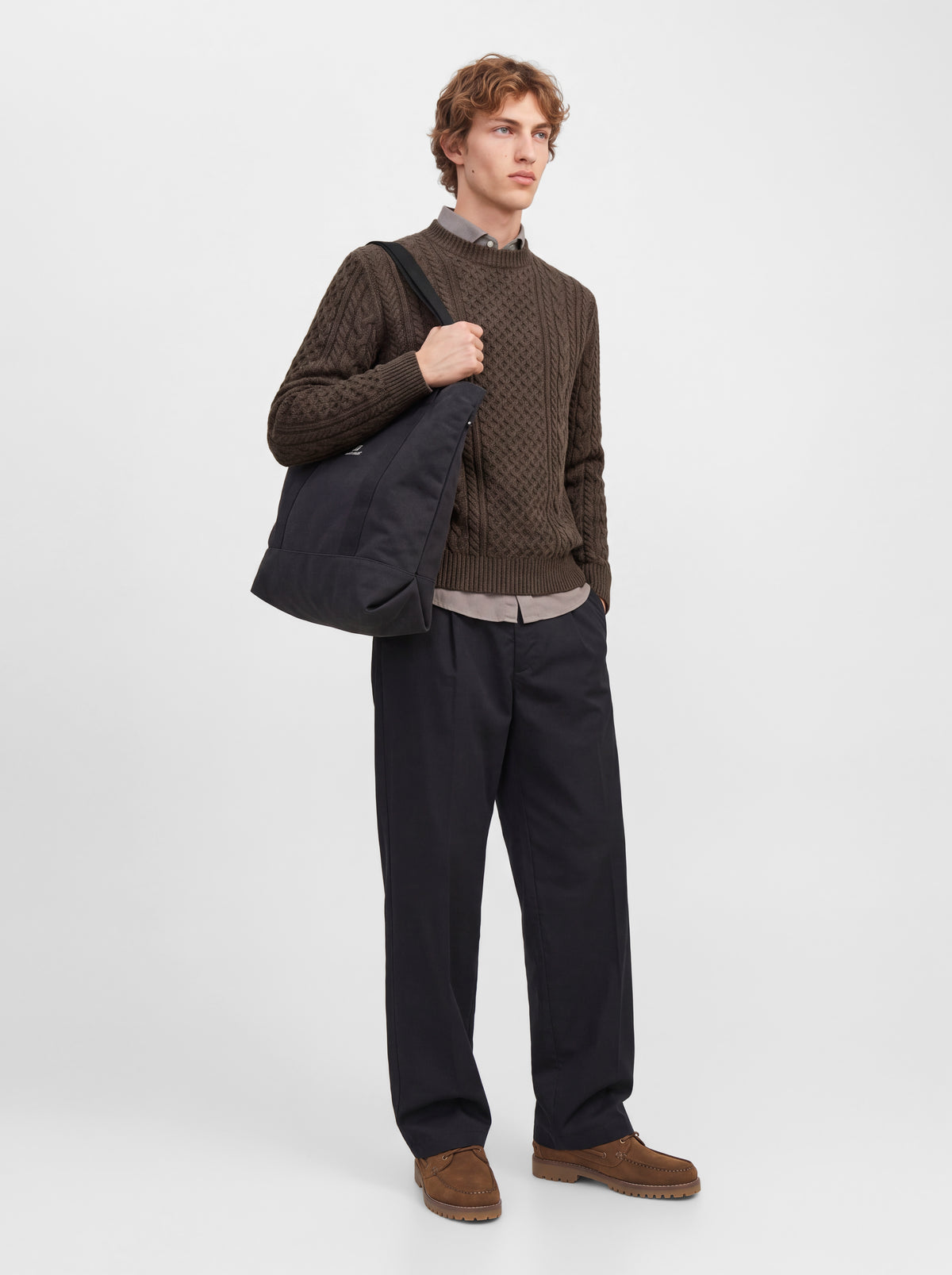 JPRBLUCALLUM CABLE KNIT CREW NECK