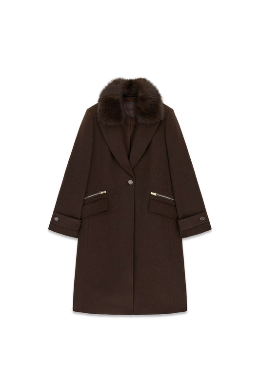 NEW KAROLE FUR COLLAR COAT