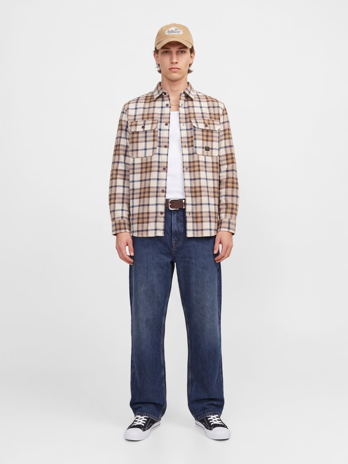 JPRBLUIVY CHECK L/S OVERSHIRT SN