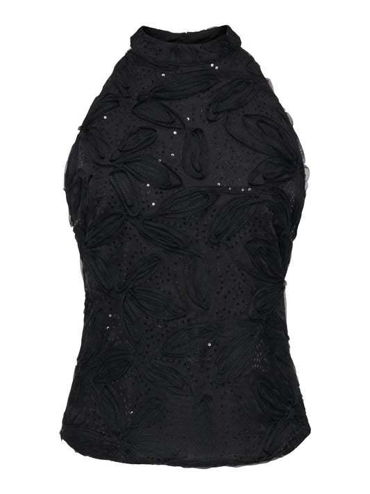 ONLALVINA S/L HALTERNECK SEQUINS TOP WVN