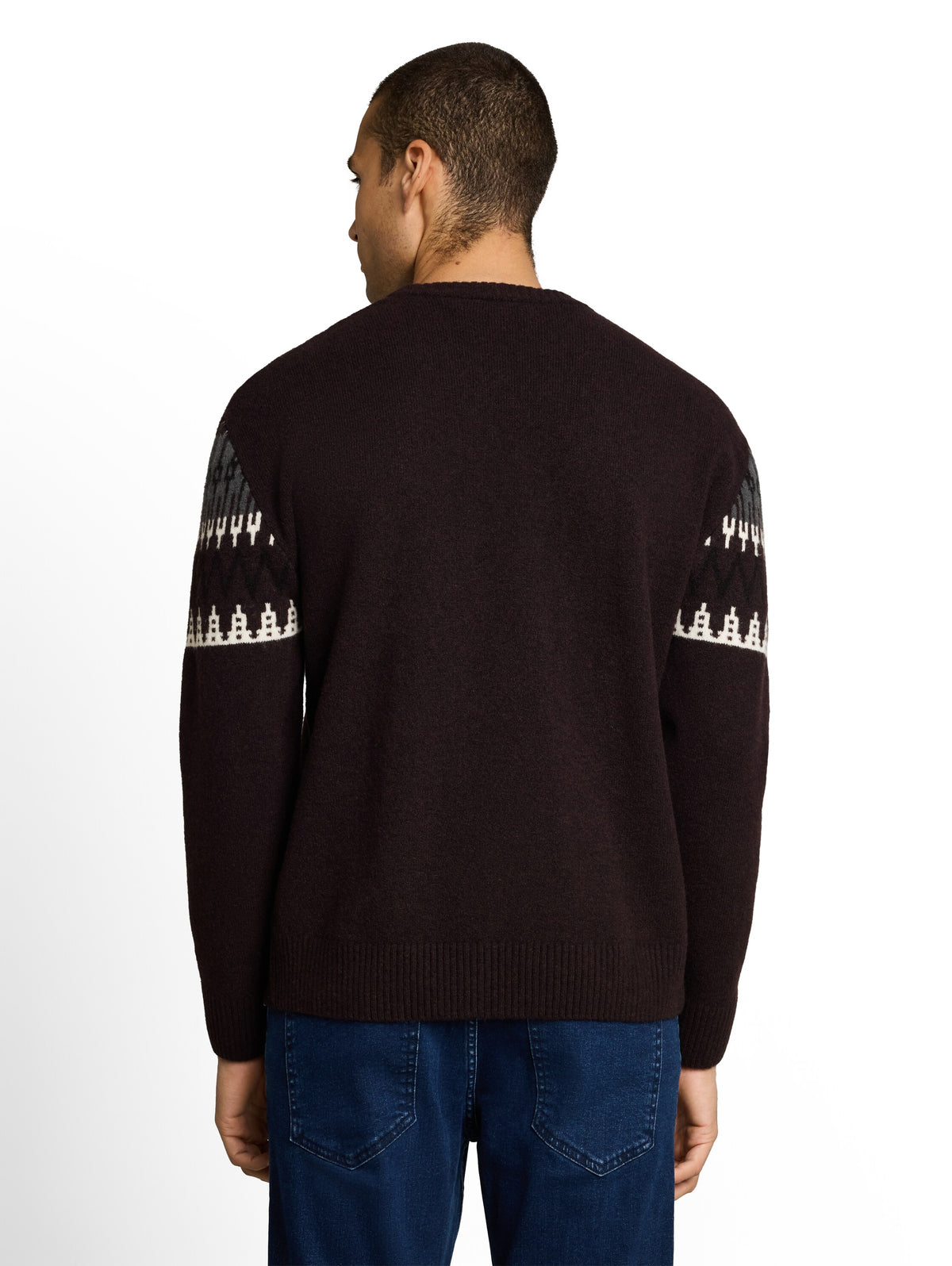 Relaxed Fit Norweger Strickpullover mit Wollanteil