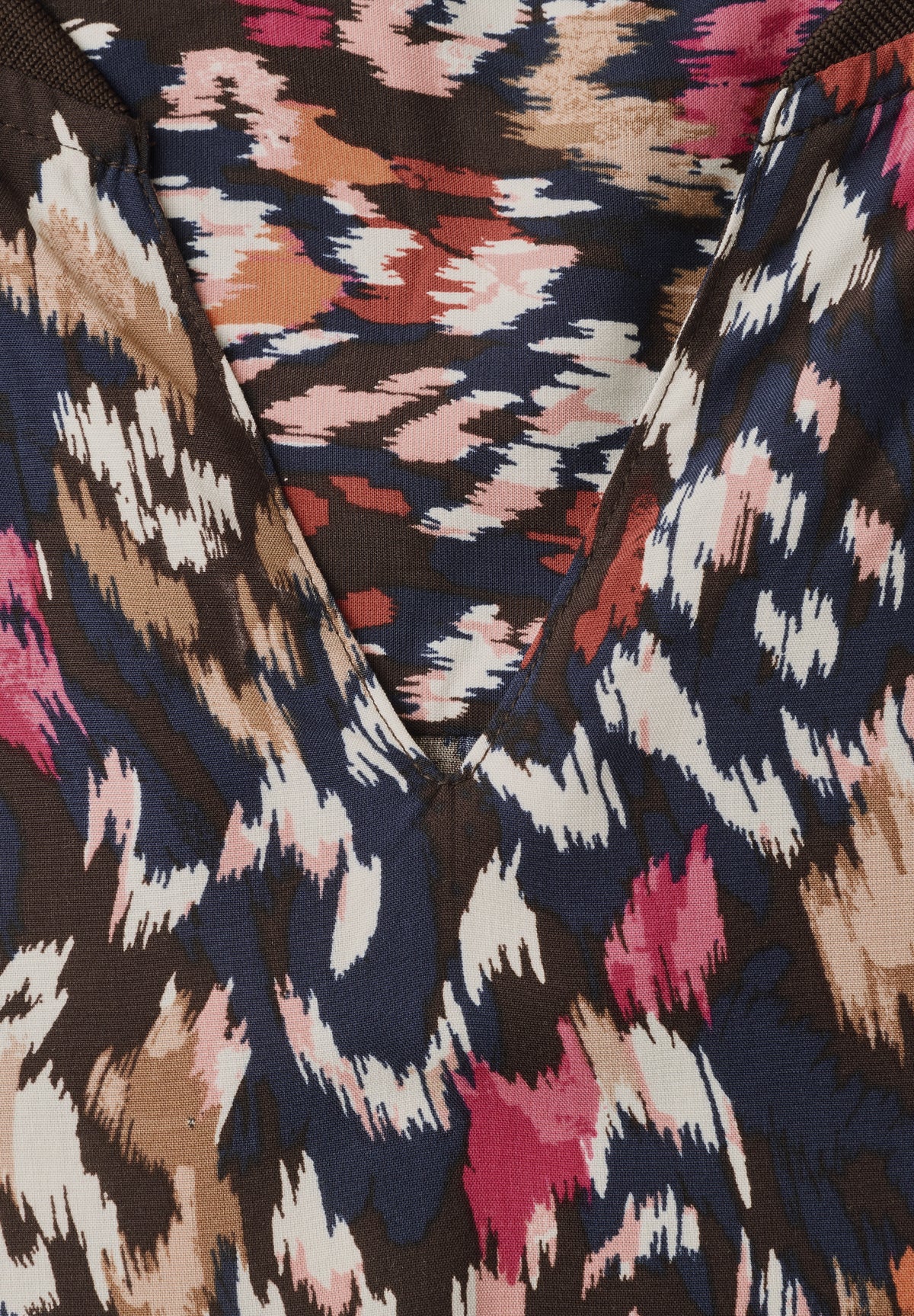 Langarm Bluse mit Split Neck und Print