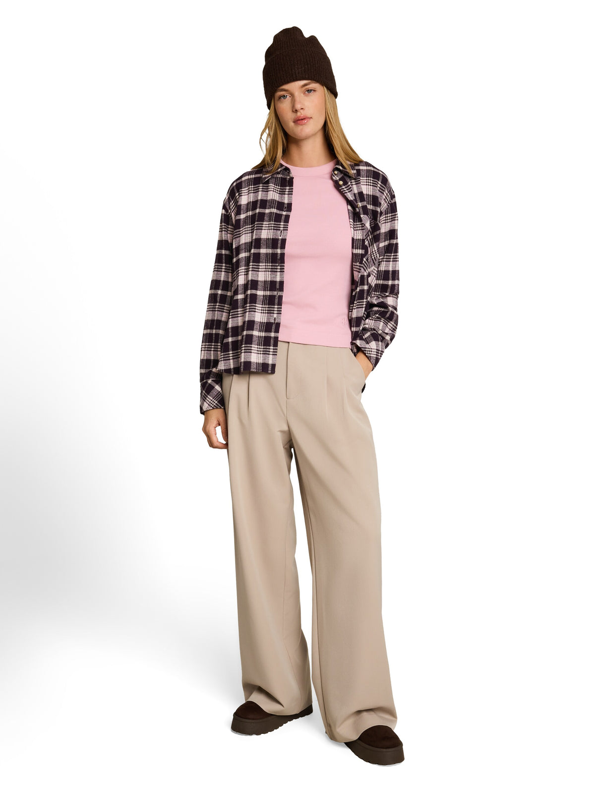 Oversize Flanell Hemdbluse mit Karomuster
