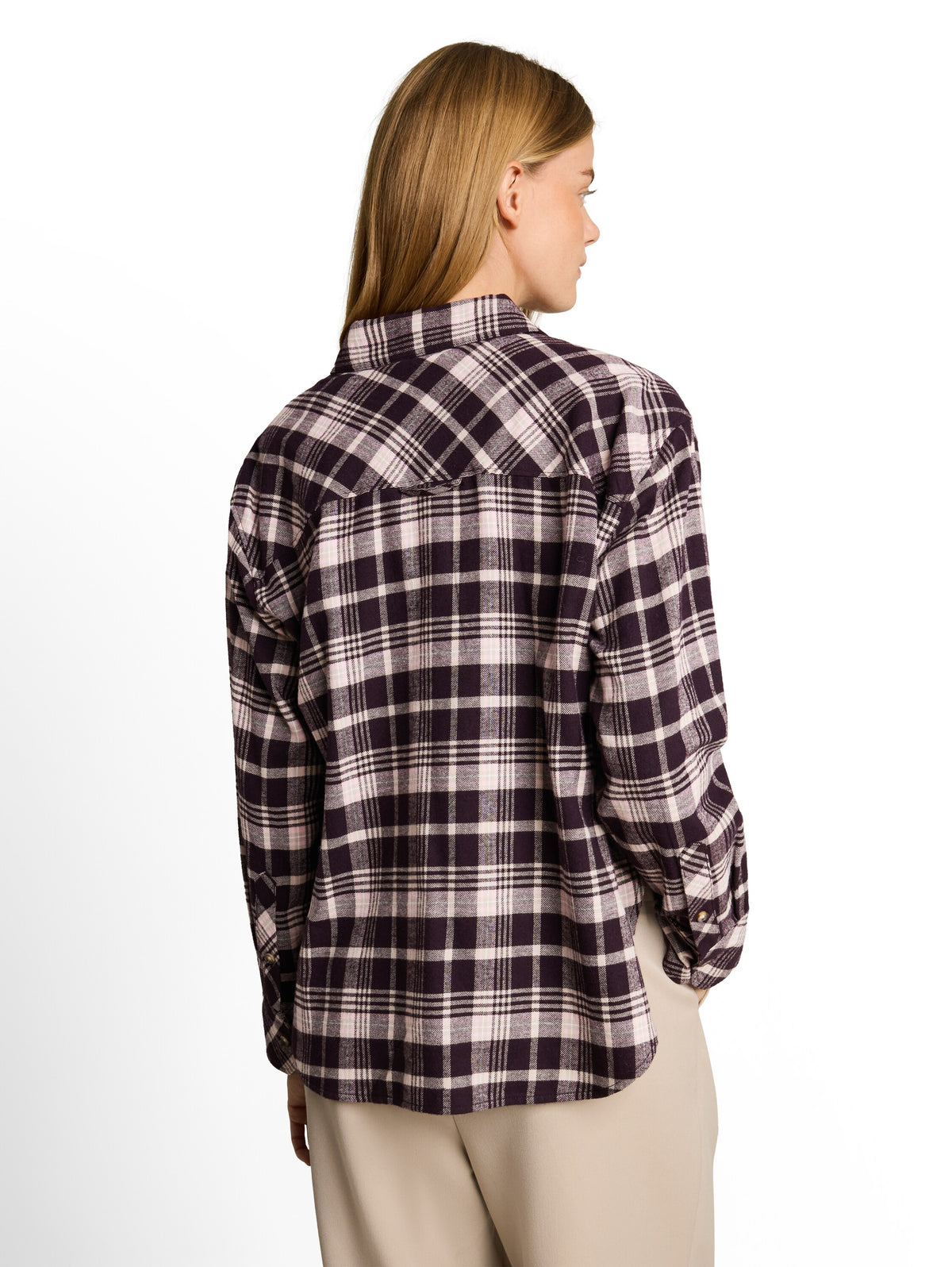 Oversize Flanell Hemdbluse mit Karomuster
