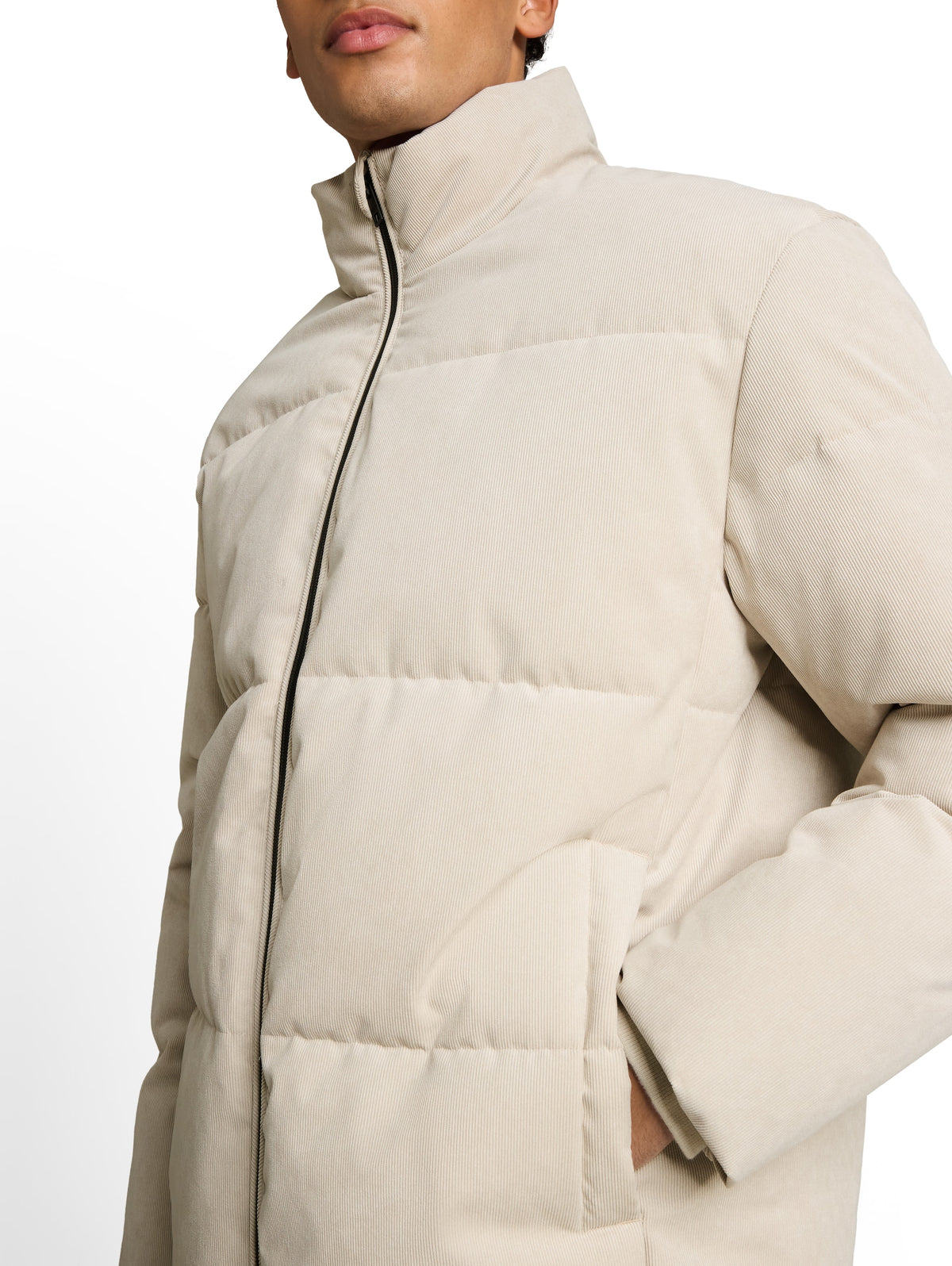 Relaxed Fit Cord Pufferjacke