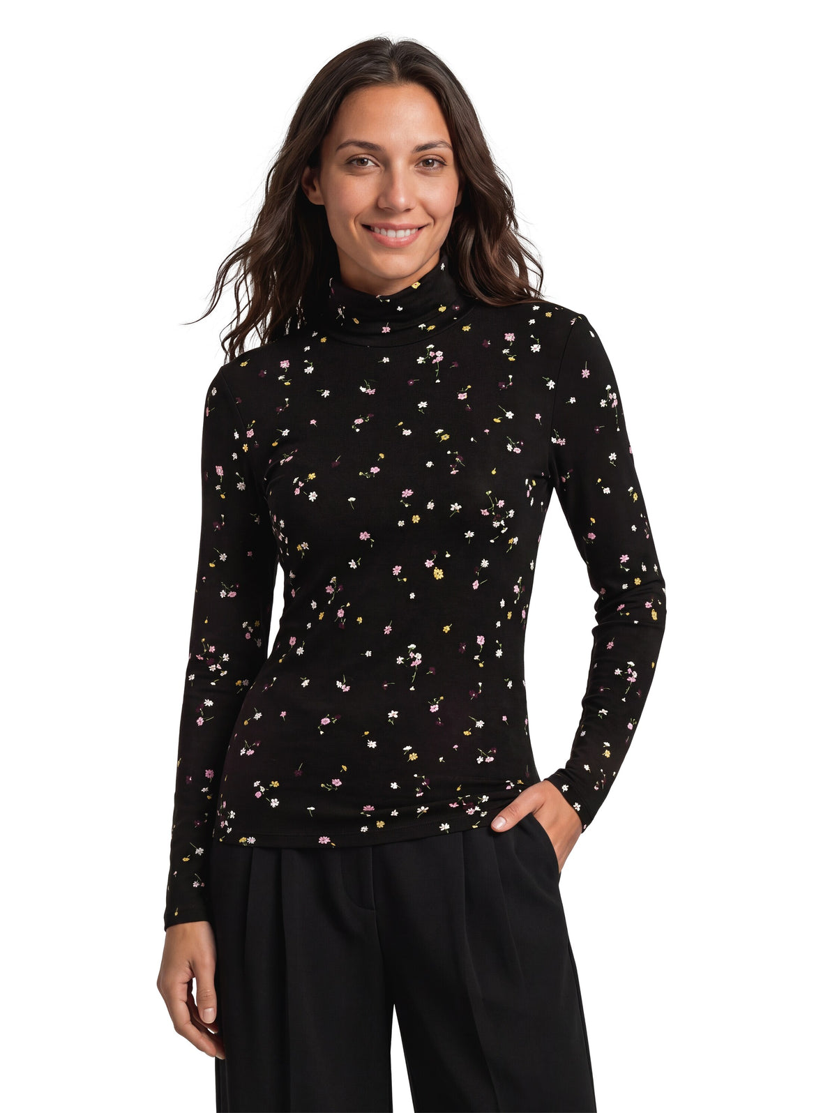 Rollkragenshirt mit Muster