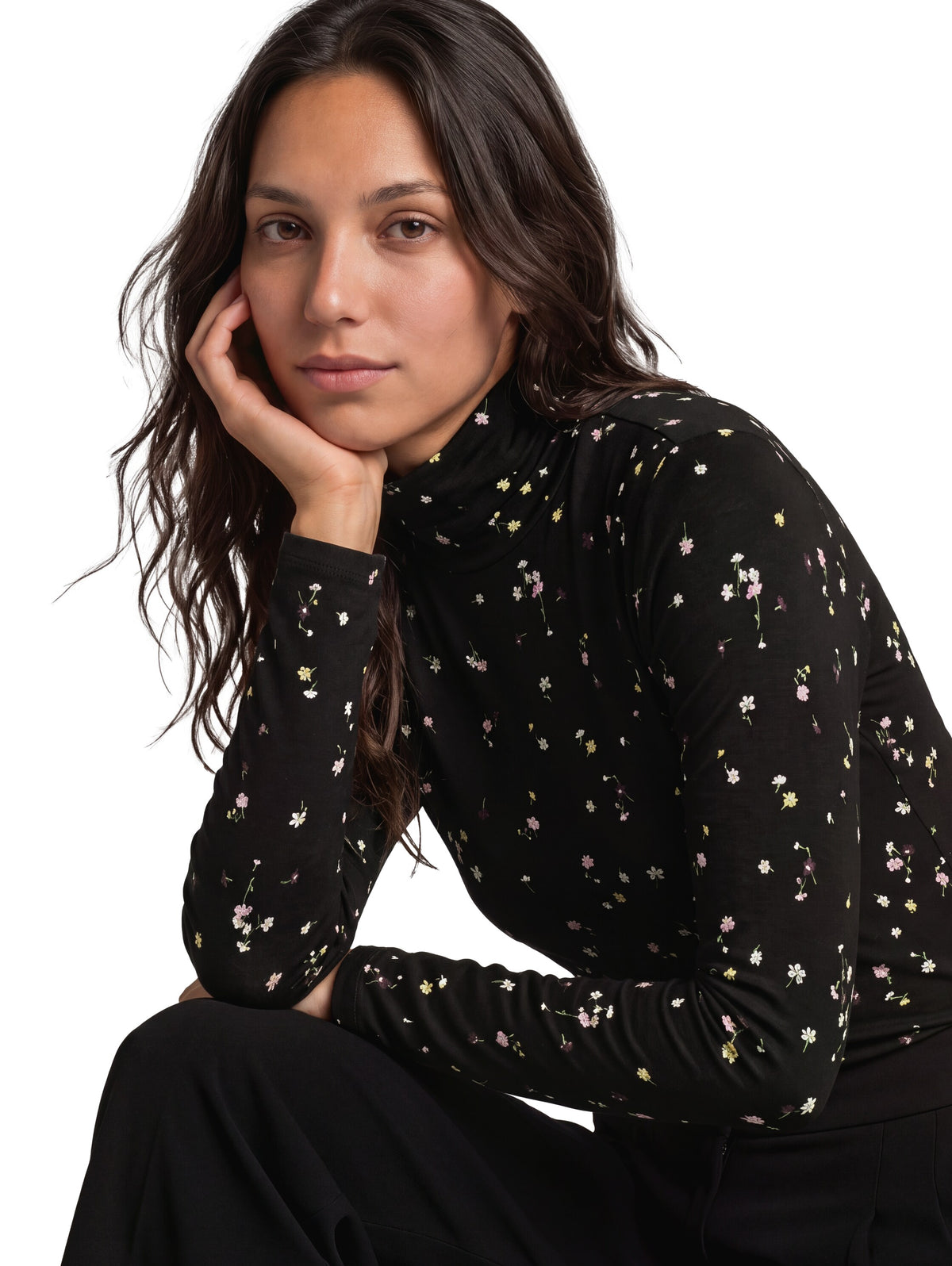 Rollkragenshirt mit Muster