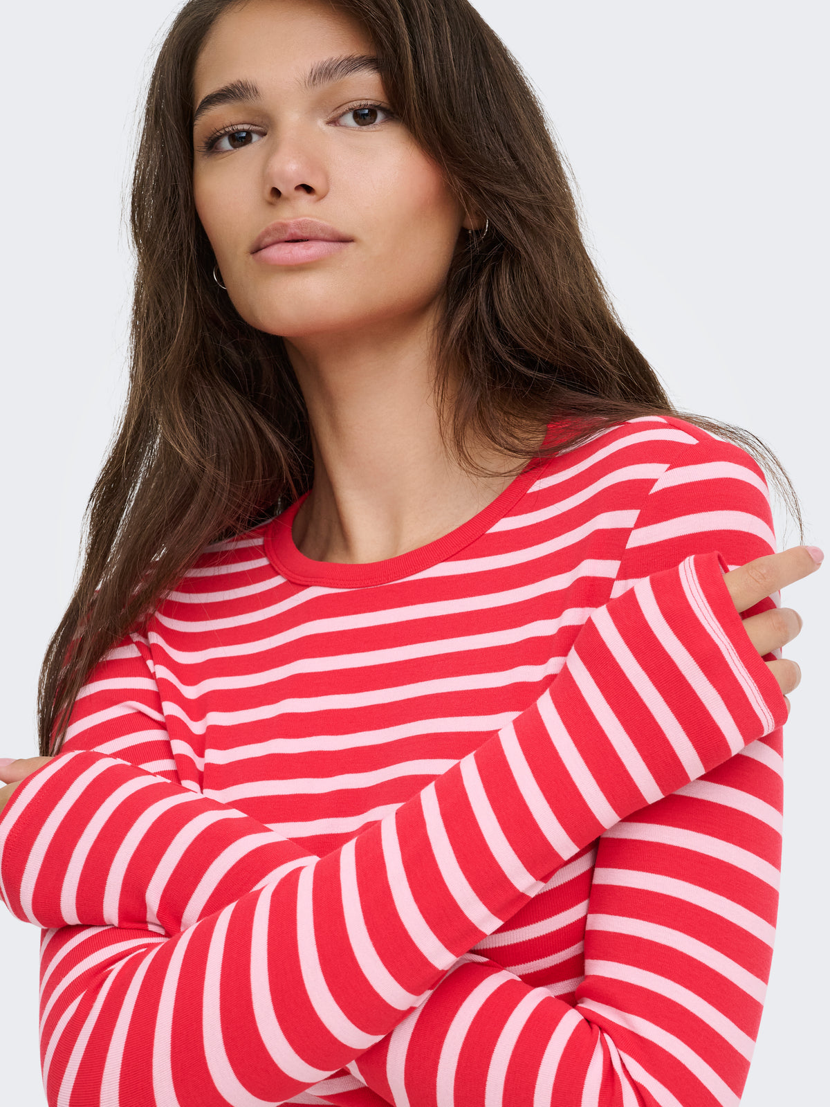 ONLEVIE L/S O-NECK STRIPE TOP JRS