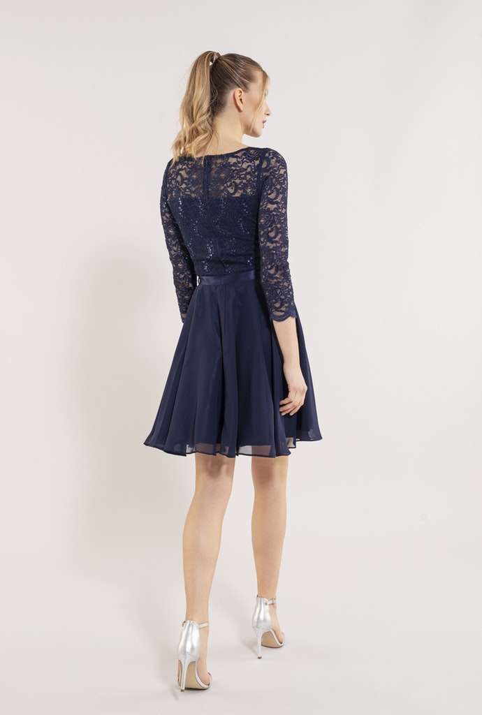 Kleid - Spitze mit Paillette/Chiffon