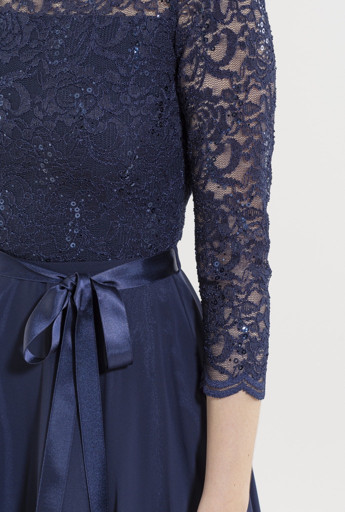 Kleid - Spitze mit Paillette/Chiffon