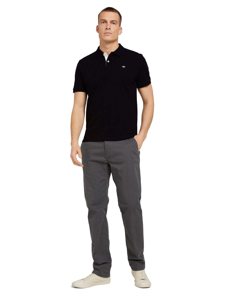 basic polo with contrast, Black