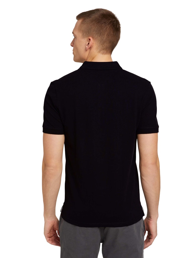 basic polo with contrast, Black