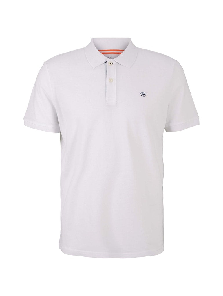 basic polo with contrast, White