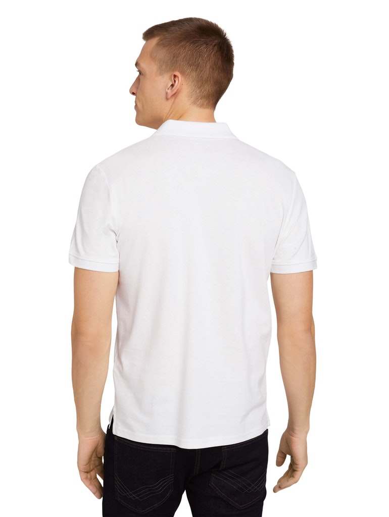 basic polo with contrast, White