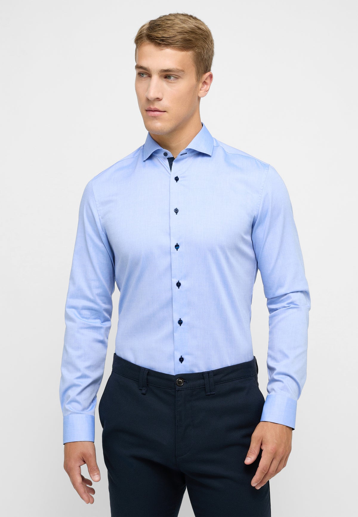 ETERNA LANGARM HEMD SLIM FIT PINPOINT