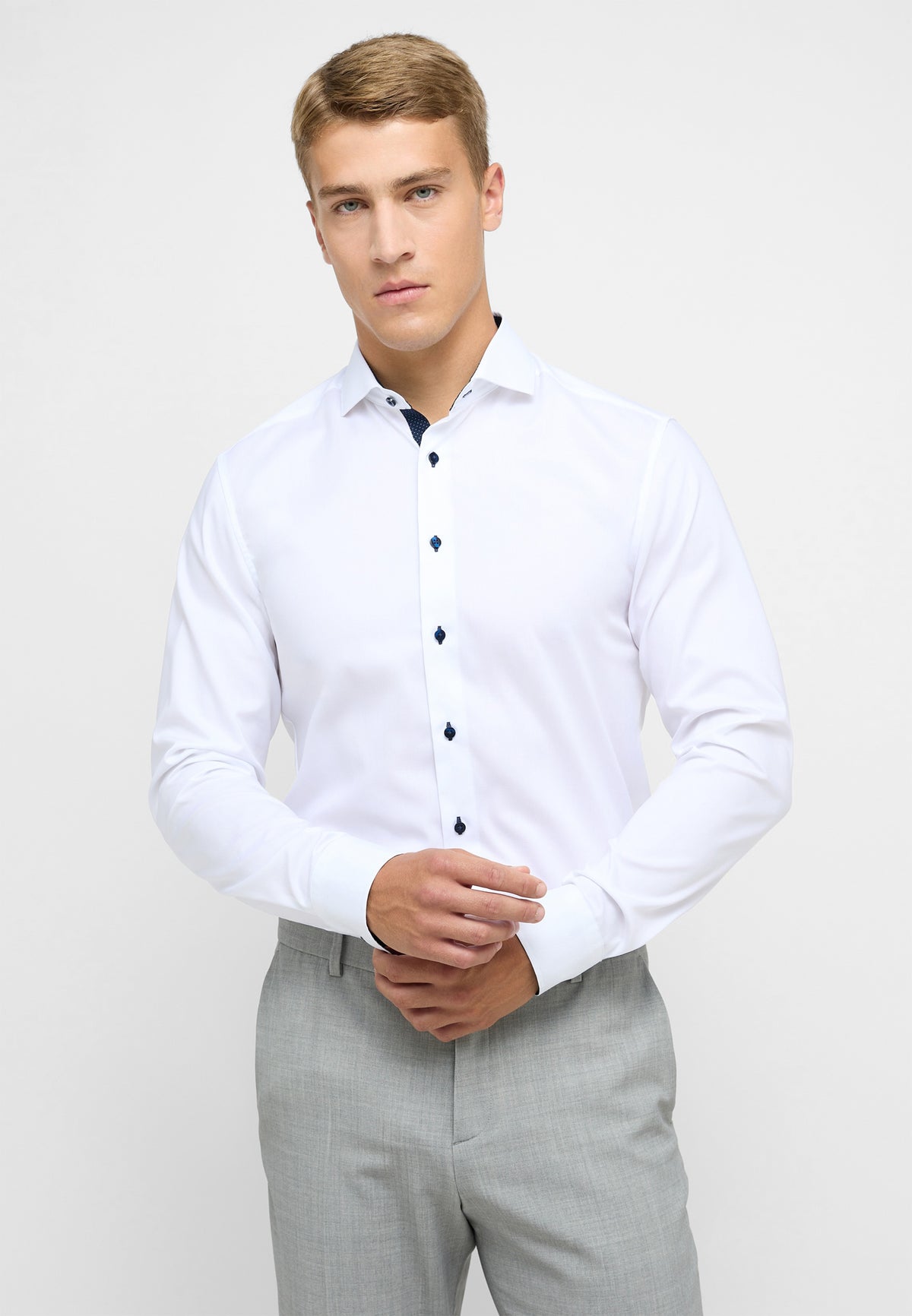 ETERNA LANGARM HEMD SLIM FIT PINPOINT