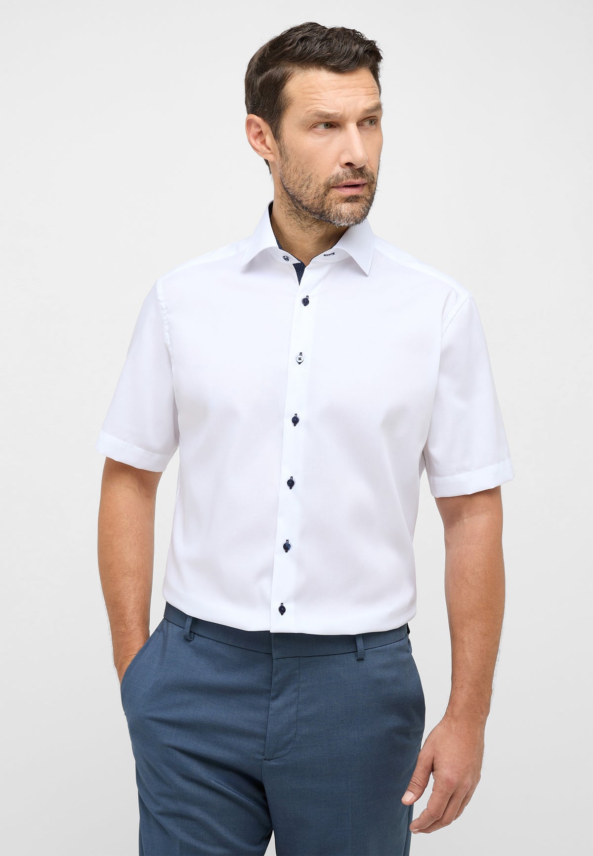 ETERNA KURZARM HEMD MODERN FIT PINPOINT