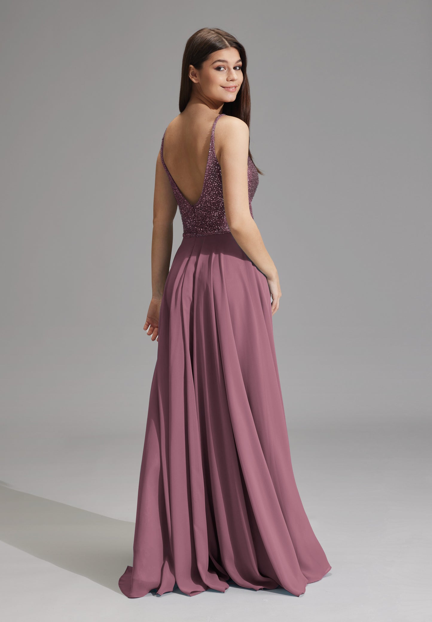 Abendkleid aus Materialmix