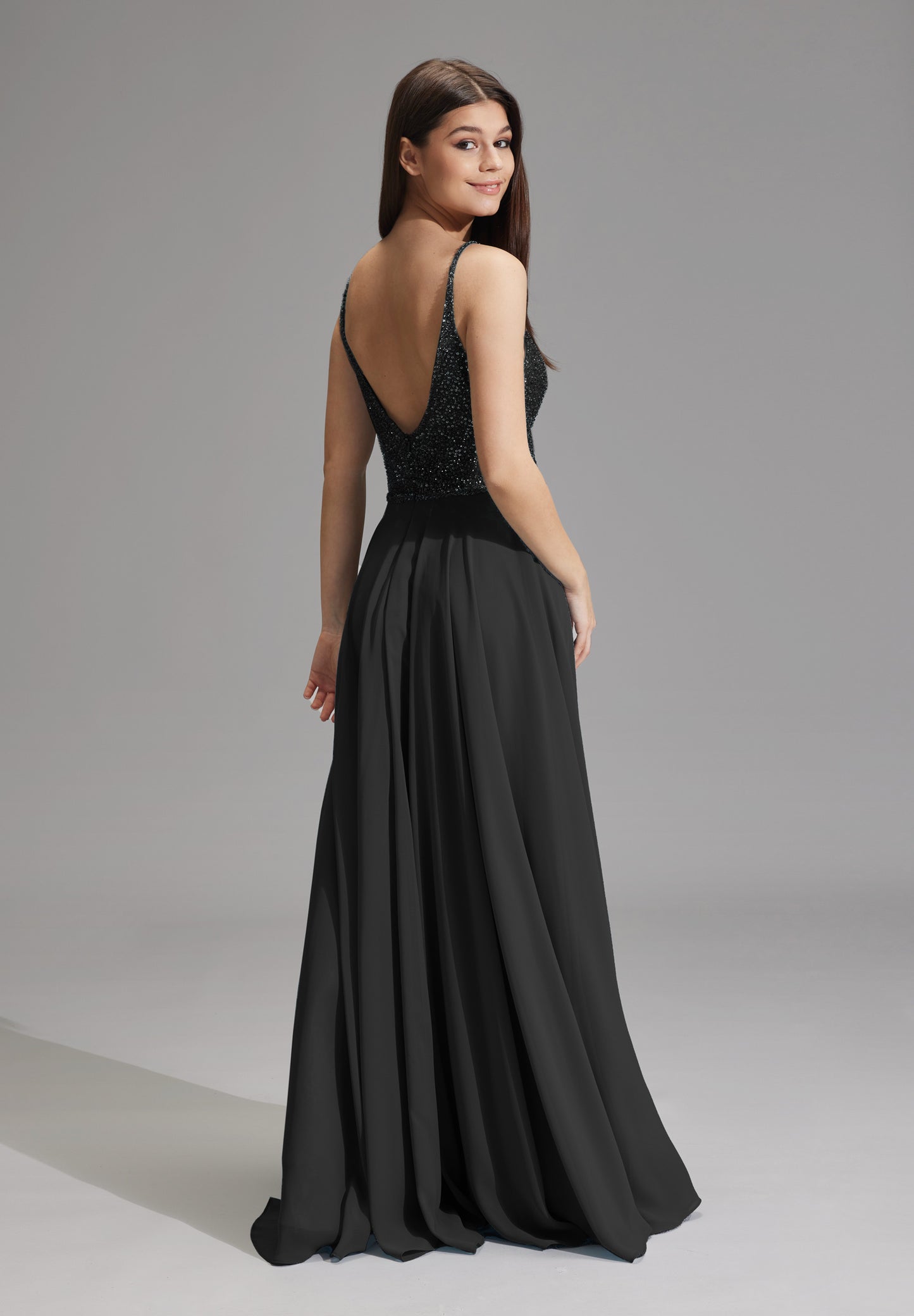 Abendkleid aus Materialmix