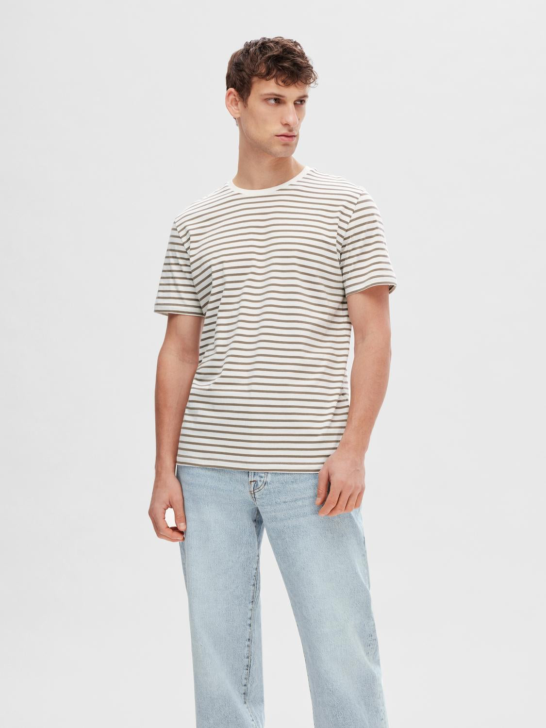 SLHASPEN STRIPE SS O-NECK TEE NOOS