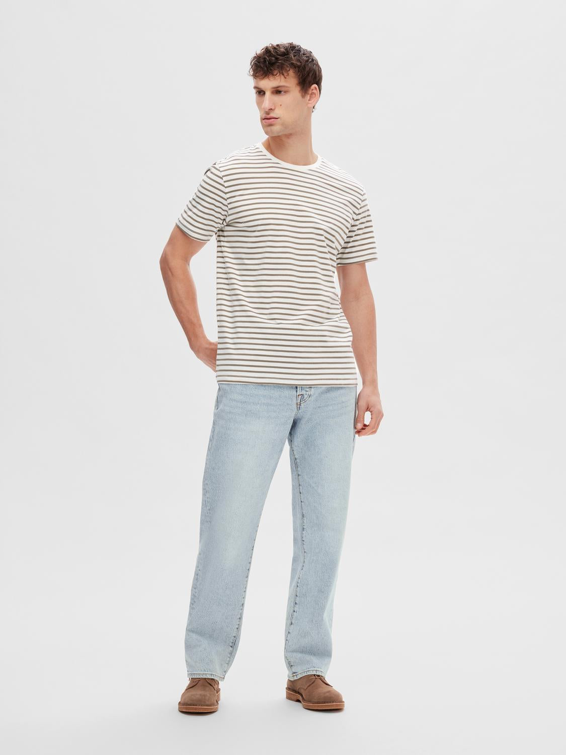 SLHASPEN STRIPE SS O-NECK TEE NOOS