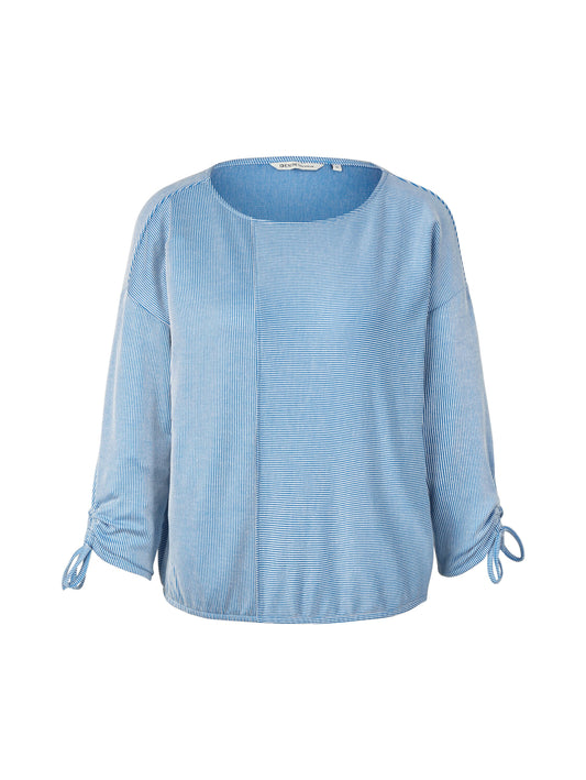 Loose Fit Langarmshirt mit Raffärmeln