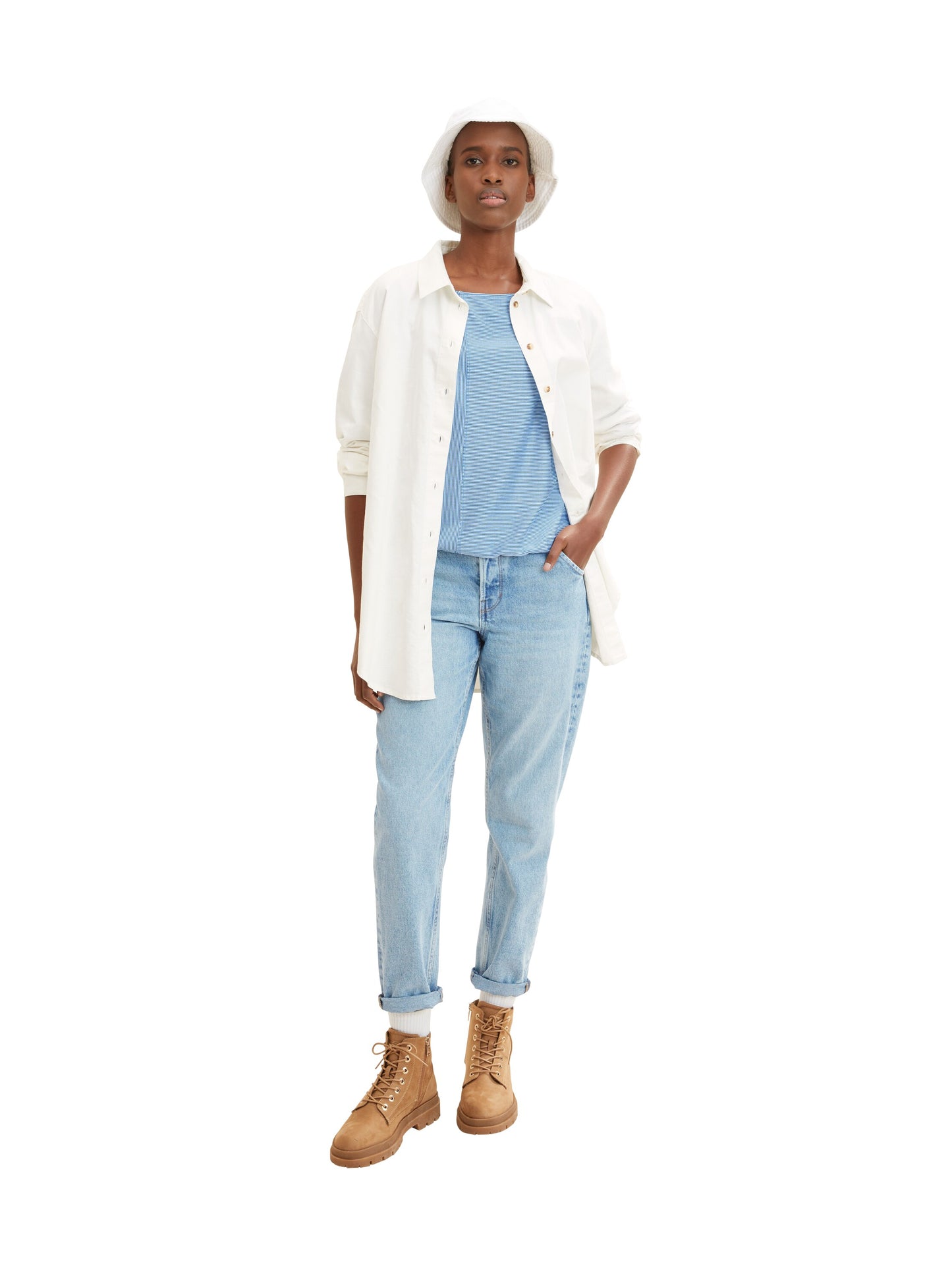 Loose Fit Langarmshirt mit Raffärmeln