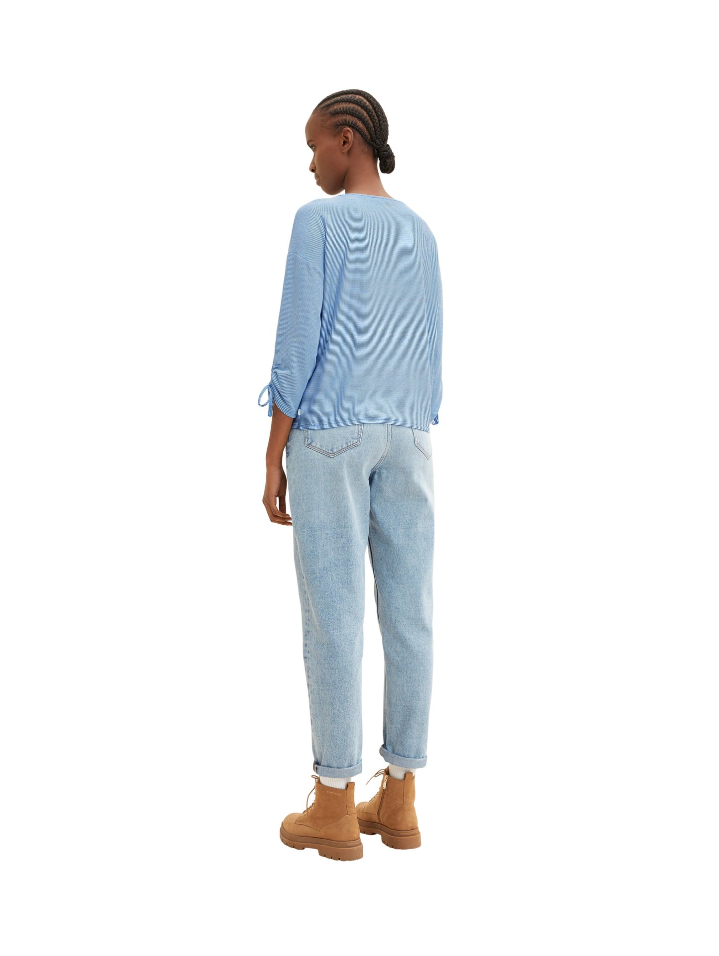 Loose Fit Langarmshirt mit Raffärmeln