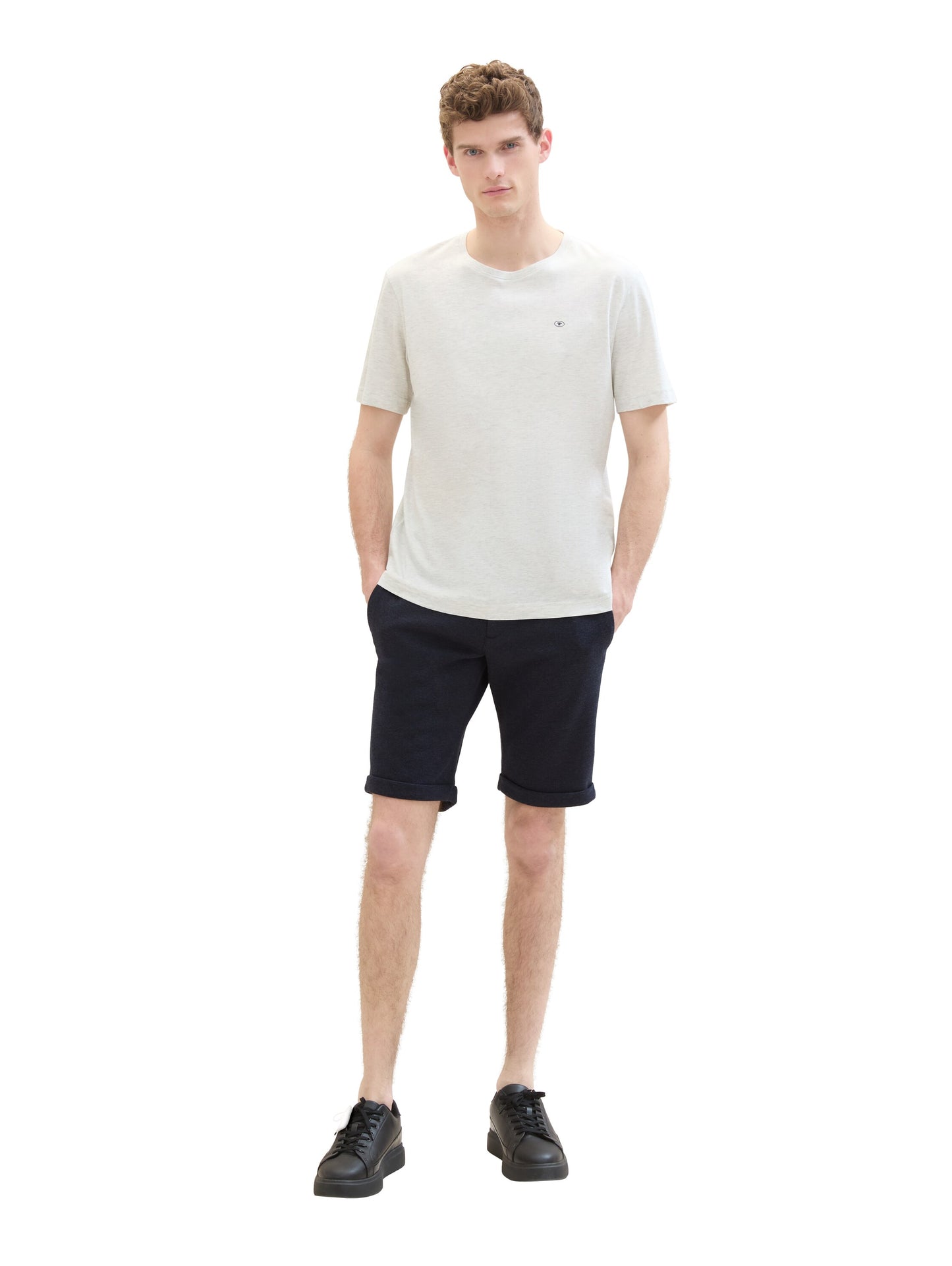 Slim Chino Shorts in Melange Optik