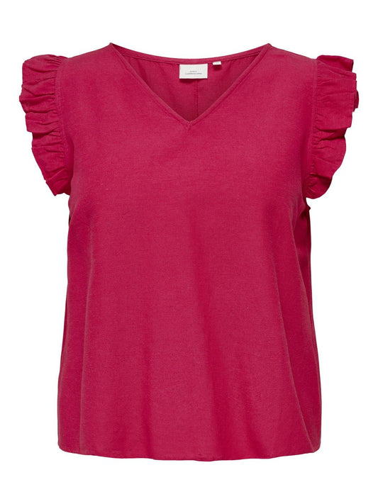 CARJUPITER LIFE S/L FRILL TOP WVN