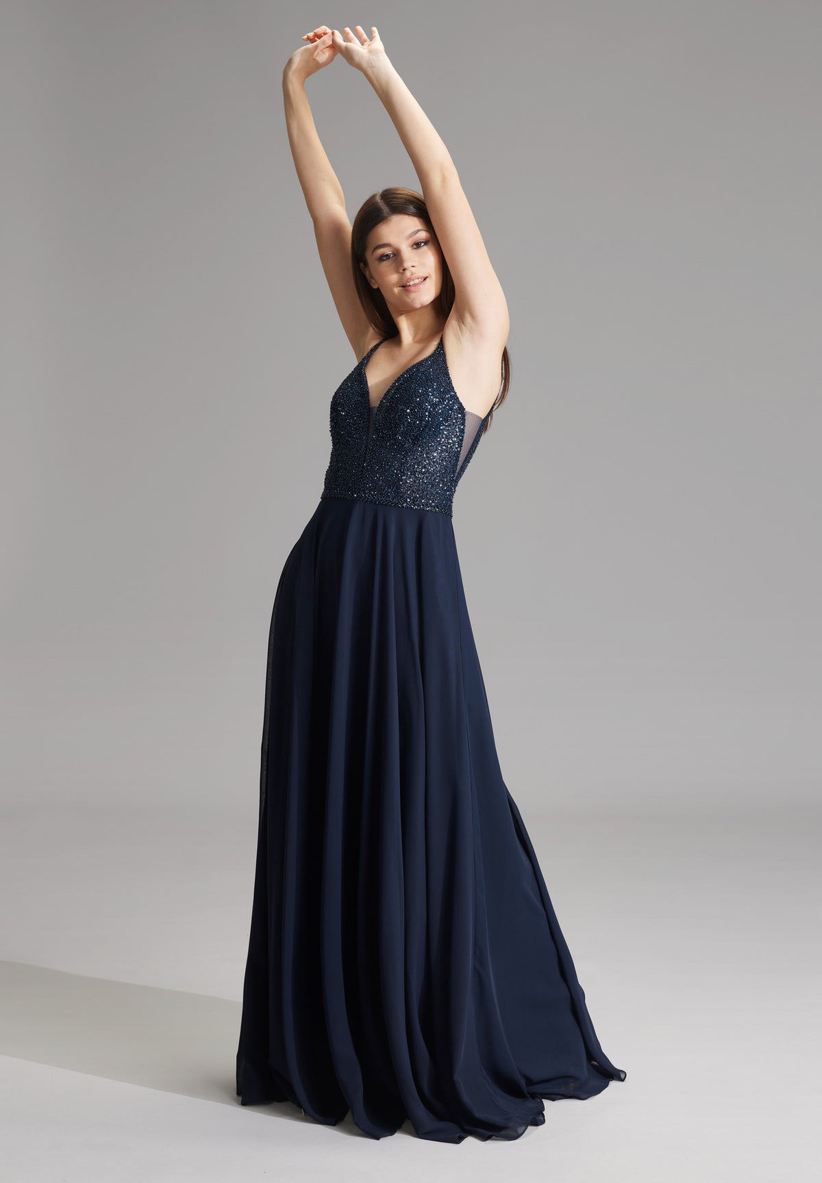 Abendkleid aus Materialmix