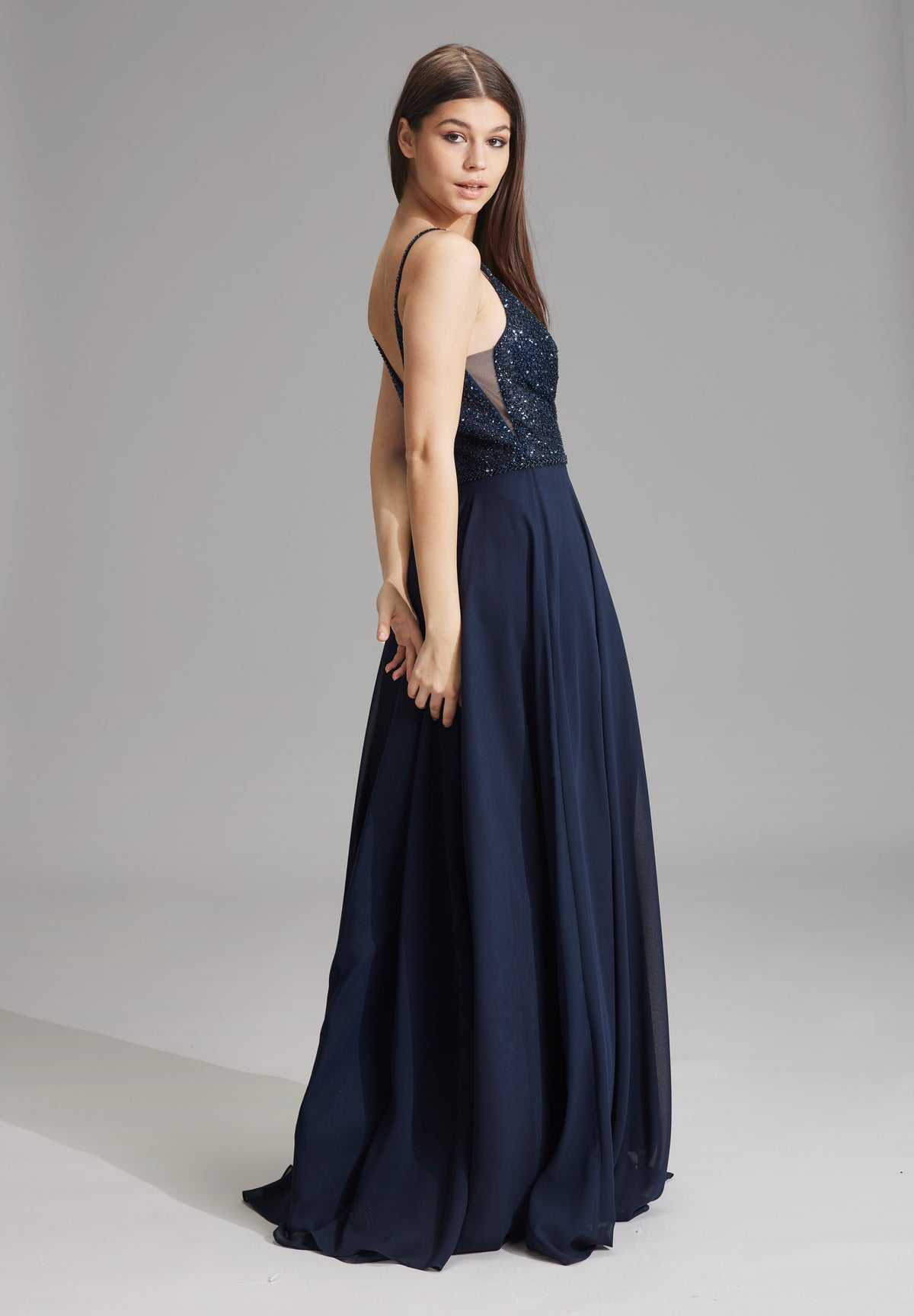 Abendkleid aus Materialmix