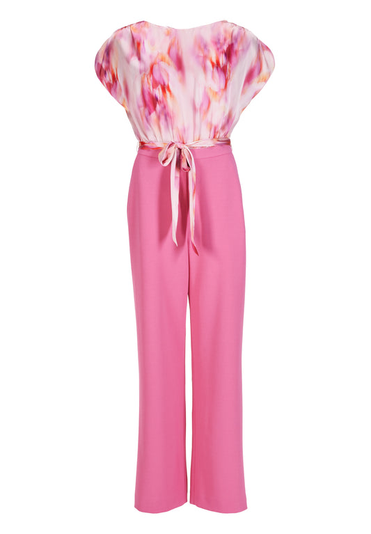 Jumpsuit aus Material Mix
