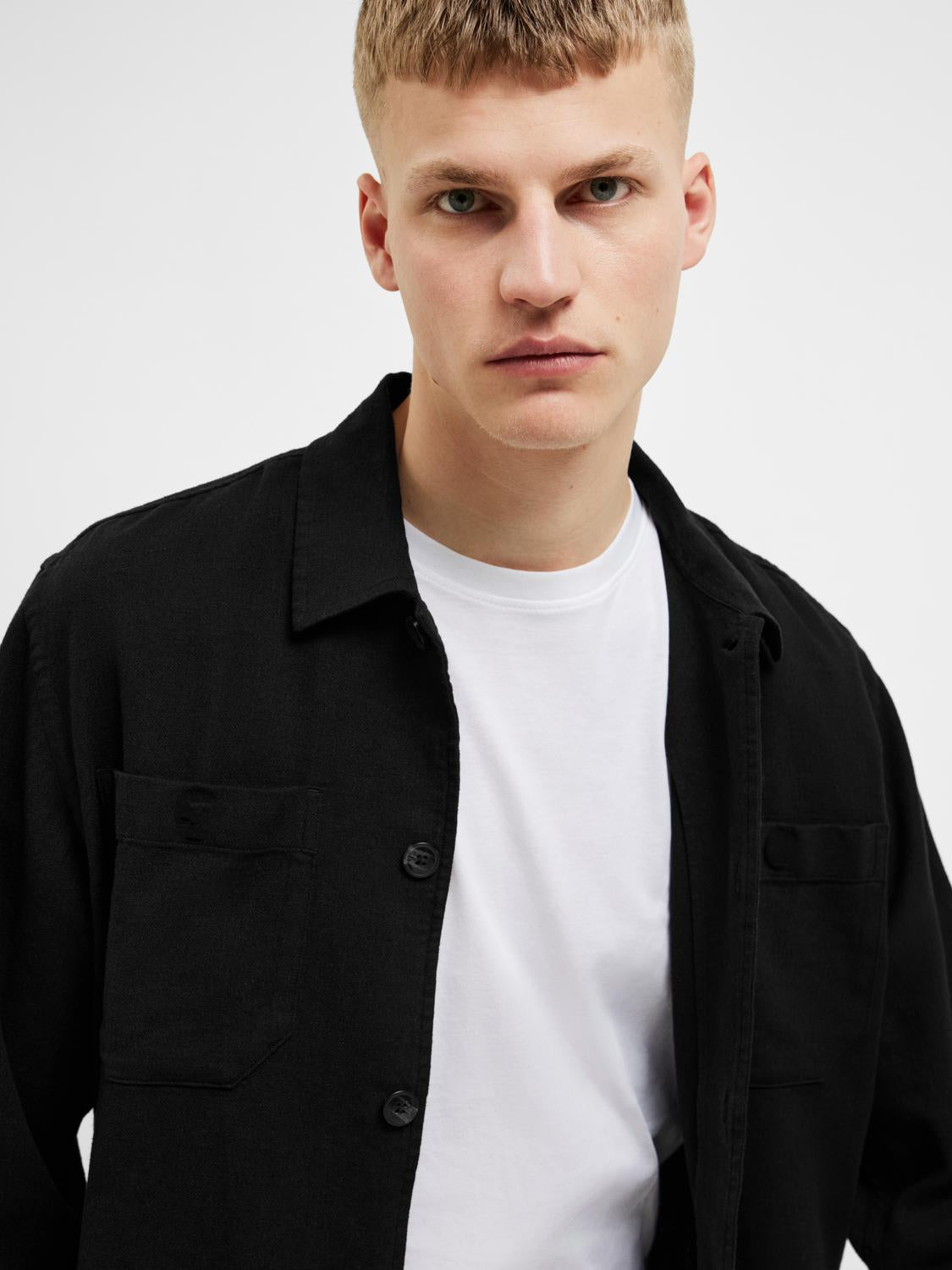 SLHBRODY-LINEN OVERSHIRT LS