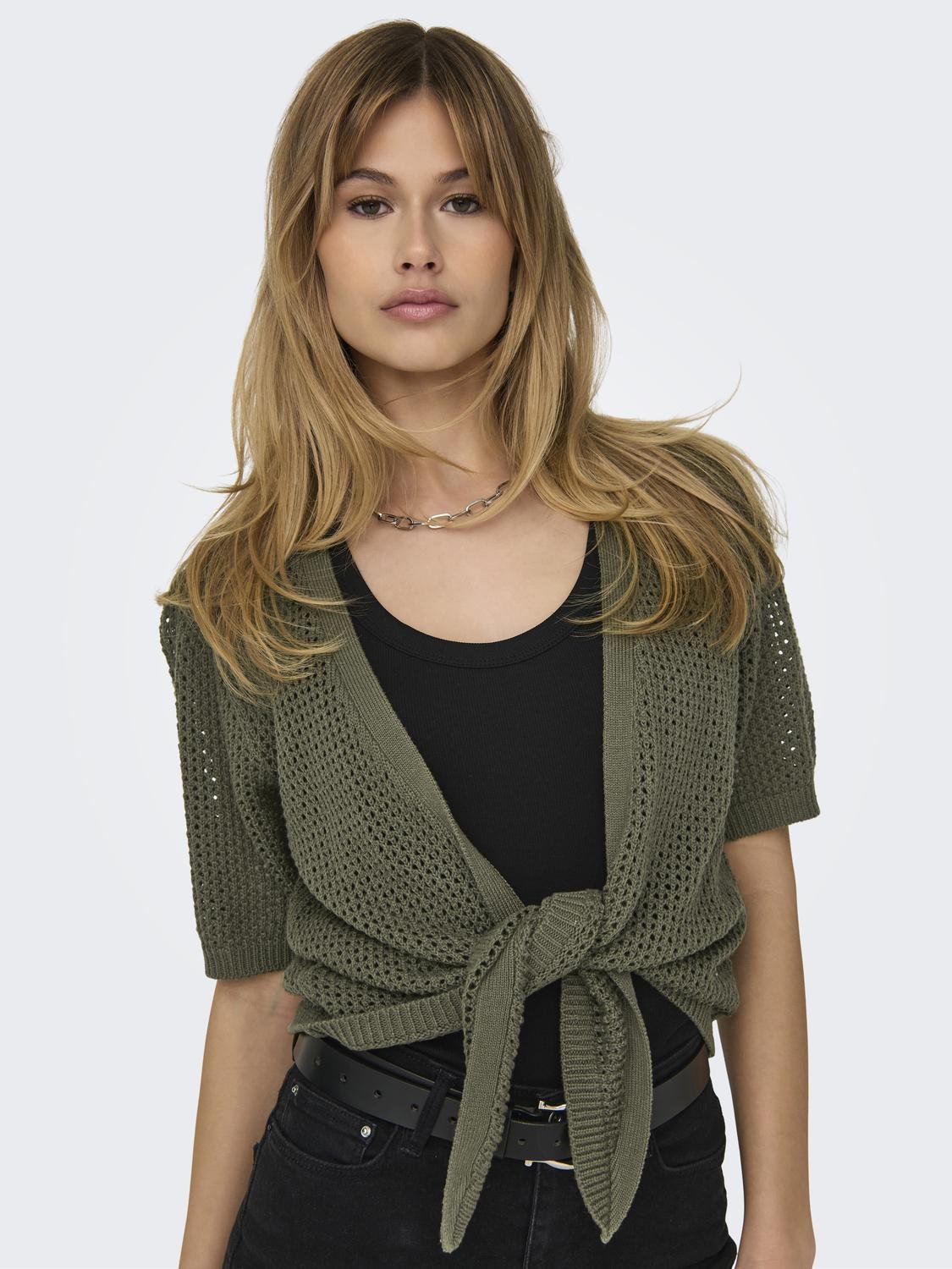 JDYMEHEDI 2/4 SHORT TIE CARDIGAN KNT