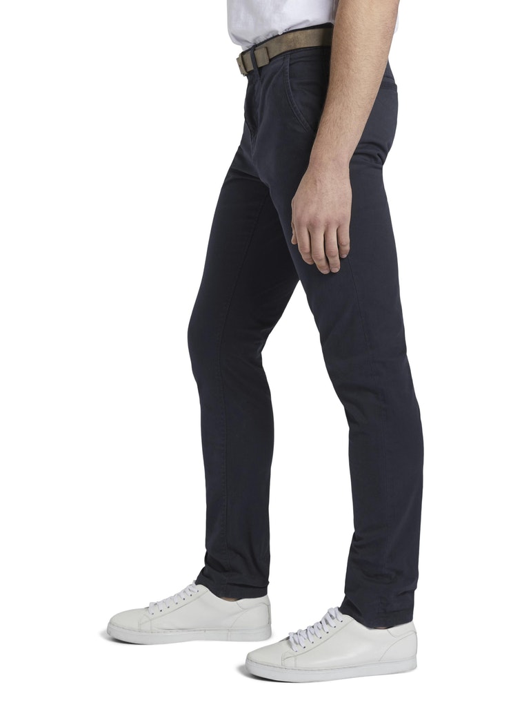 Slim Chino with belt, Sky Captain Blue