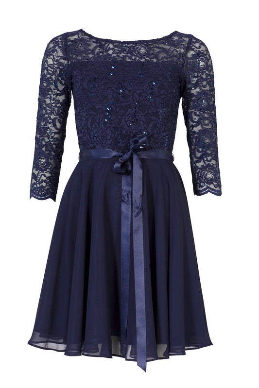 Kleid - Spitze mit Paillette/Chiffon