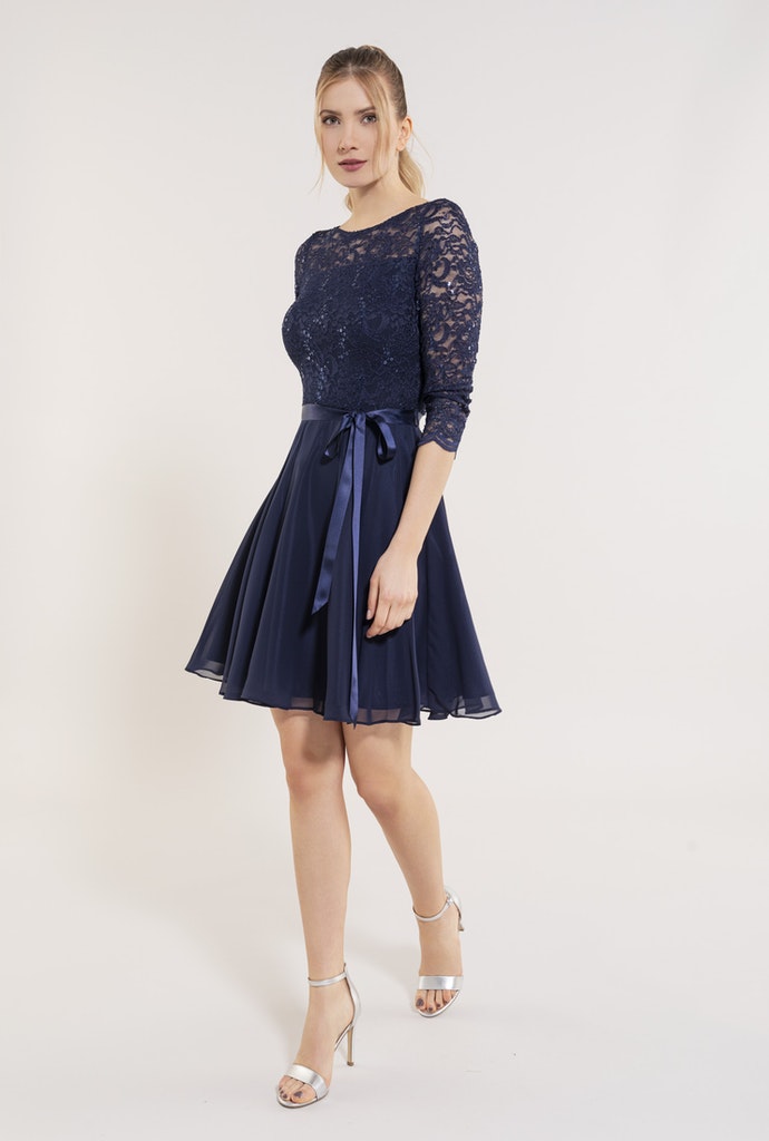 Kleid - Spitze mit Paillette/Chiffon