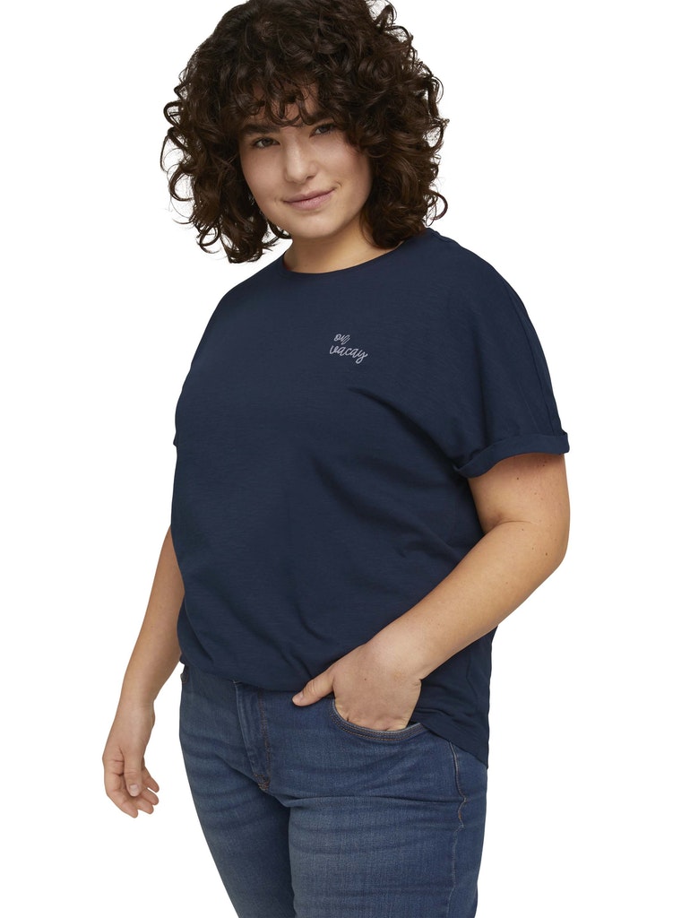 T-shirt chest embroidery, Sky Captain Blue