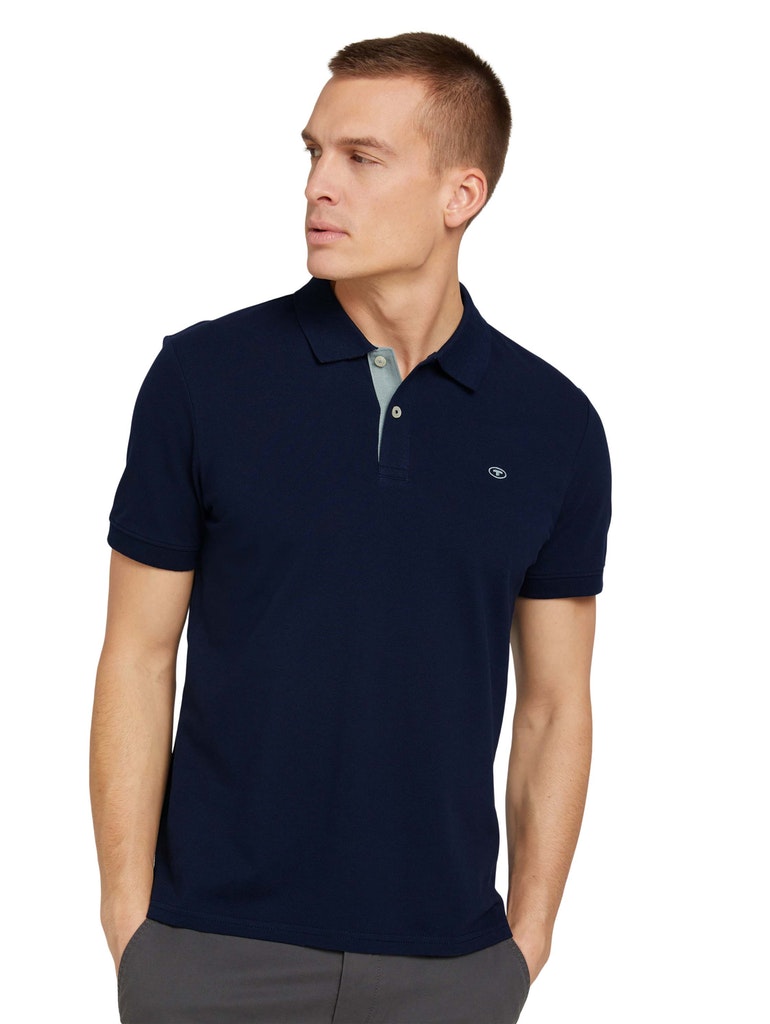 basic polo with contrast, Sky Captain Blue