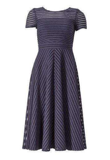 Cocktailkleid aus gestreiftem Jersey