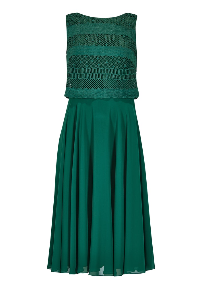 Cocktailkleid aus Material-Mix