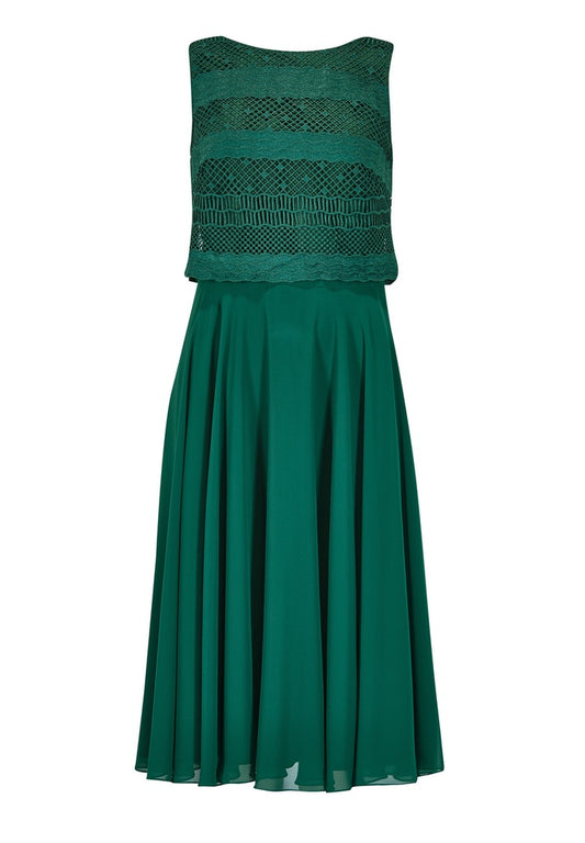 Cocktailkleid aus Material-Mix