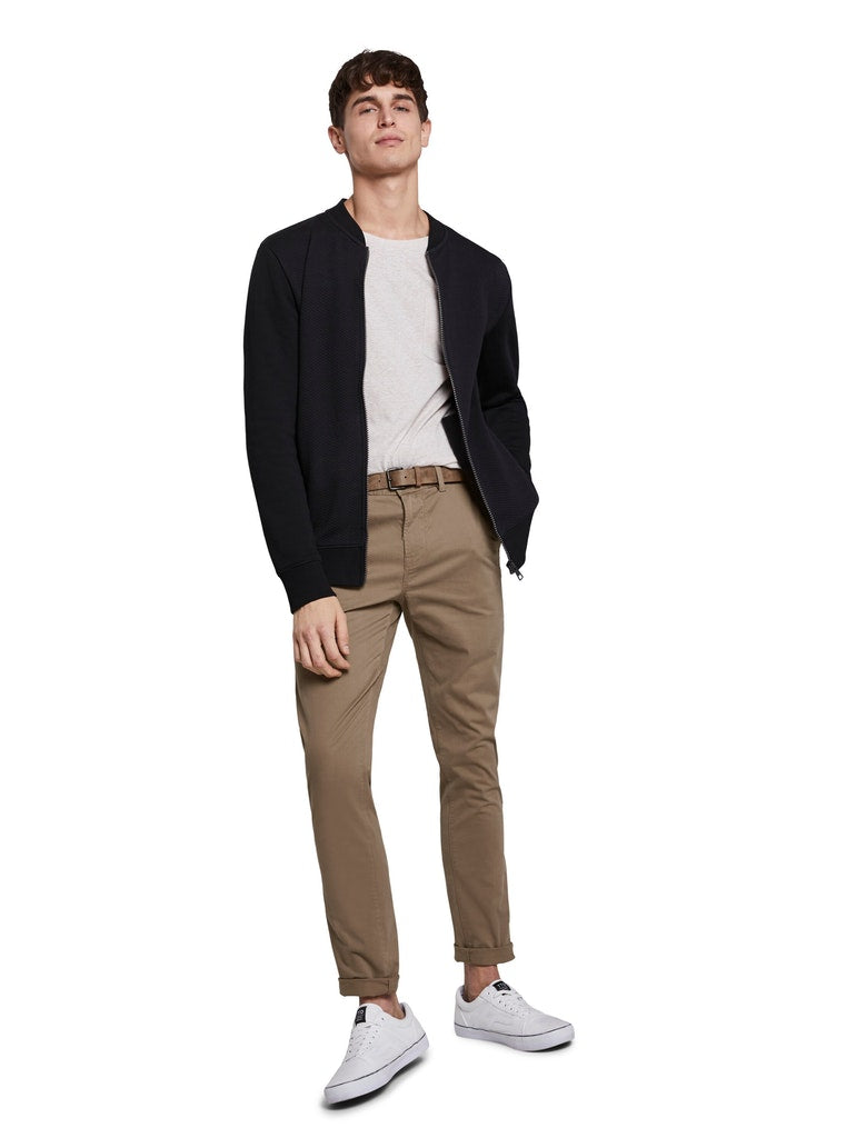 Slim Chino with belt, Honey Camel beige
