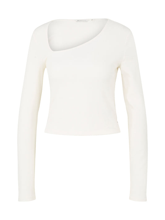 Langarmshirt mit asymmetrischem Ausschnitt