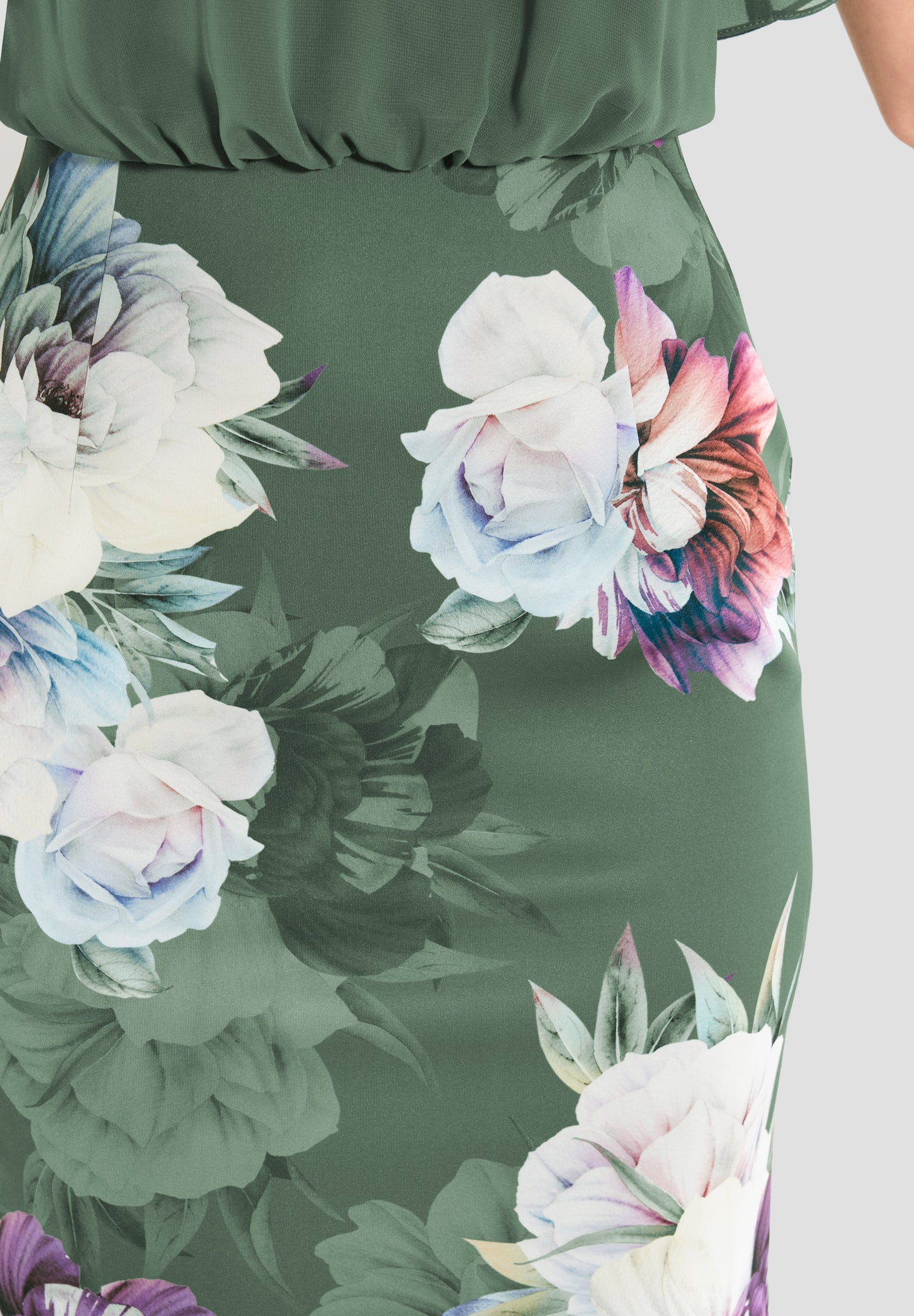 Cocktailkleid aus Material-Mix