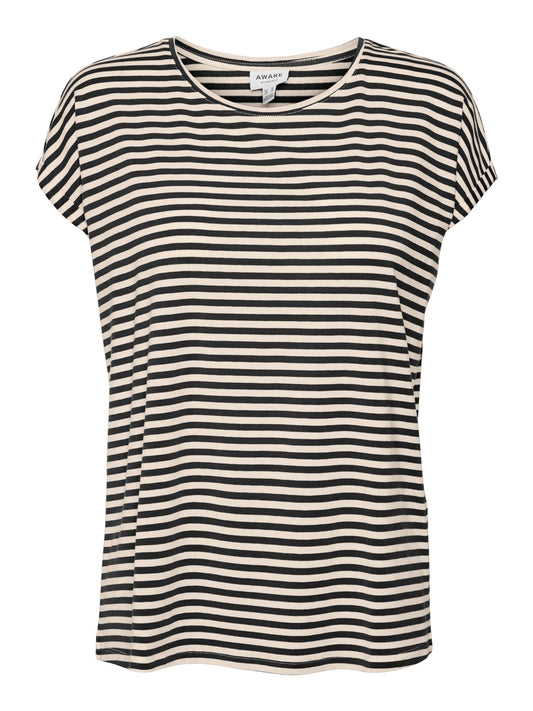 VMAVA PLAIN SS TOP STRIPE GA JRS  NOOS