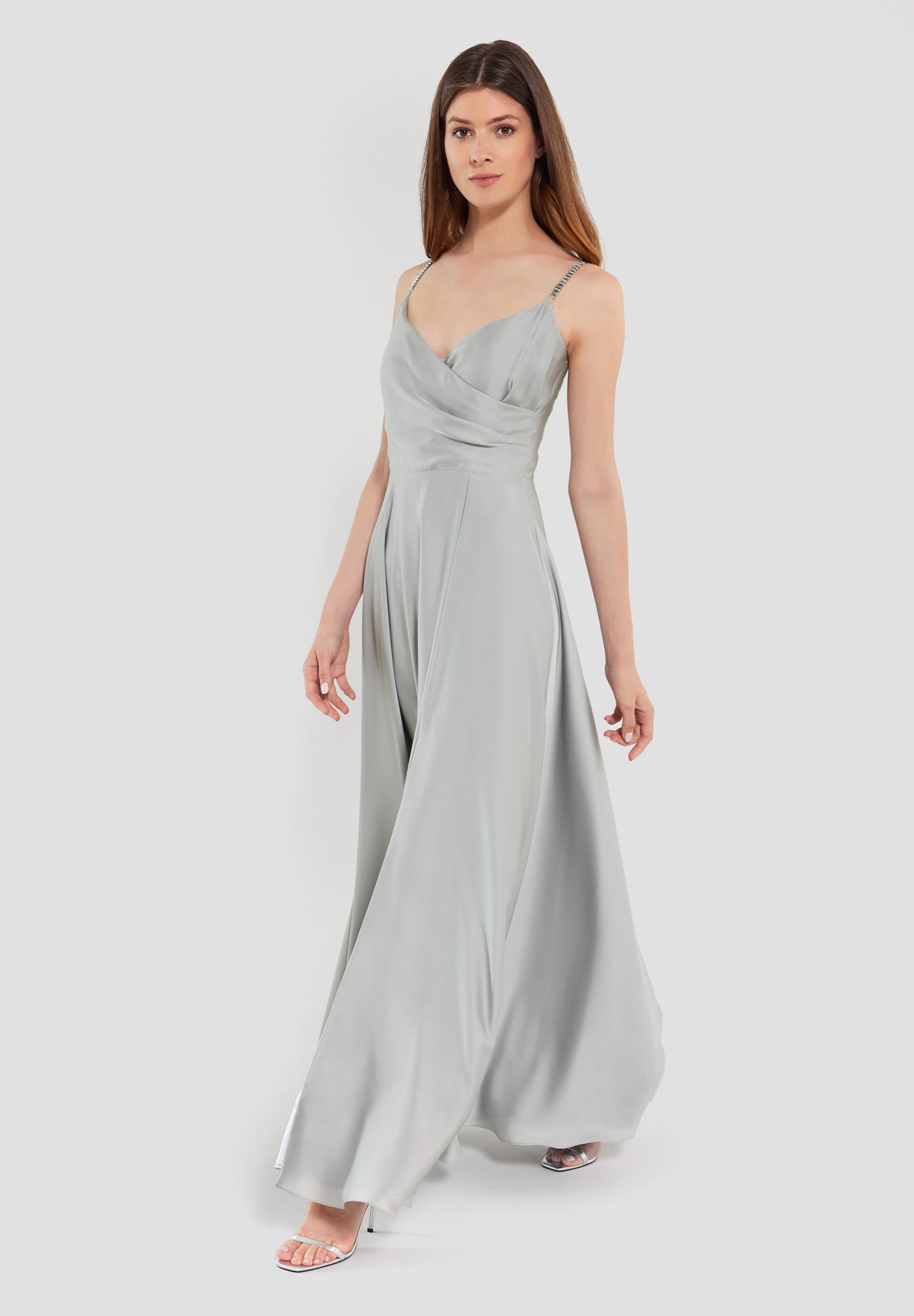 Abendkleid aus nachhaltigem Satinchiffon